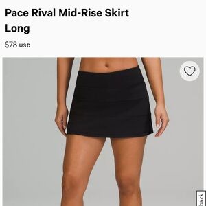 Lululemon Pace Rival skirt size 10 tall.   Gently used condition.